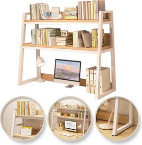 Raft multifuncțional, de birou, cu 3 niveluri, culoarea alb, Ecarla, 95x32x90 cm, SZ40B