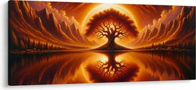 Tablou – Arbore în soare sângeriu (120x50 cm)