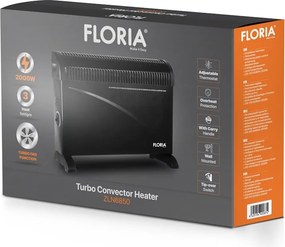 Convector electric TURBO FLORIA ZLN6850, putere 2000W, 3 trepte de putere, termostat reglabil