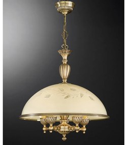 Lustra din alama cu sticla decorata design italian D-48cm 6208