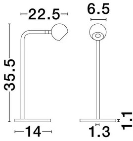 Lampa de masa cu spot LED SFERA aurie