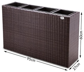 Deuba Ghiveci cu flori - 95 x 27 x 60 cm - maro
