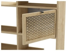 Bibliotecă în culoare naturală cu aspect de lemn de stejar 95x170 cm Ecrin – Marckeric