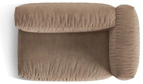 Modul pentru canapea modulară maro deschis cu tapițerie din catifea (cu colț pe partea dreaptă) Martina – Micadoni