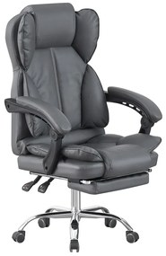 RESIGILAT- Scaun directorial, suport picioare, funcție recliner, SIB 818, piele ecologica, Gri