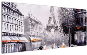 Tablou - Pictură în ulei, Paris (120x50 cm)