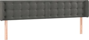 vidaXL Tăblie de pat cu aripioare gri închis 203x16x78/88 cm catifea