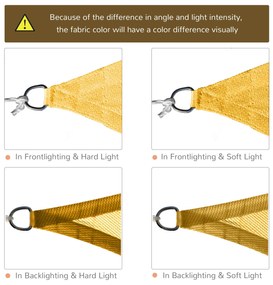 Outsunny Voal de umbrire Panza Solara rectangulara 6L x 4l m HDPE Galben | Aosom Romania