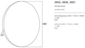 Aplica de perete cu lumina ambientala LED OREGON alb, 20cm