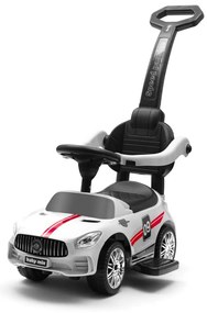 Mașinuță Baby Mix pentru copii cu sunet și barăde ghidare Racer, alb