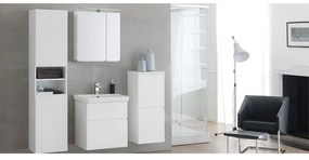 Set mobilier suspendat si lavoar Kolpasan, Oxana, 80 cm, alb