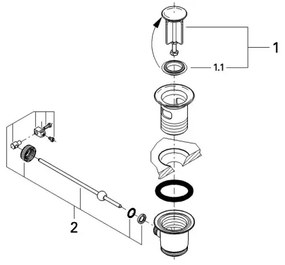 GROHE 28910000 - Garnitură de scurgere 1 1/4” crom lucios