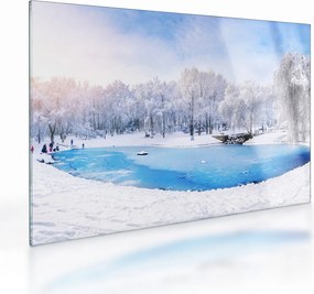 Tablou pe sticlă - Lac de gheață (70x50 cm)
