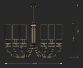 Candelabru 6 brate elegant design clasic realizat manual Lea