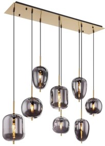 Lustra cu 8 pendule design modern Blacky I negru mat, alama