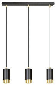 Lustra moderna cu spoturi stil minimalist FUMIKO 3 negru/auriu