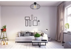 Lustră aplicată CORRINI 1xE27/60W/230V d. 34 cm negru/transparent