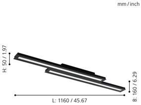 Plafonieră LED RGB dimabilă Eglo 99411 SALITERAS-C 2xLED/10W/230V