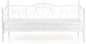 Pat / divan metal Sumatra alb - 90x200 cm