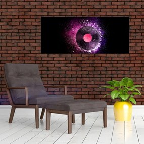 Tablou - Disc de vinil roz-violet (120x50 cm)