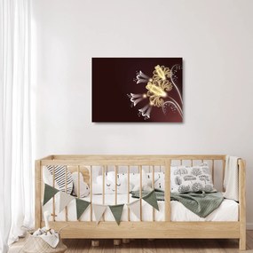 Tablou pe sticlă - Flori strălucitoare (70x50 cm)