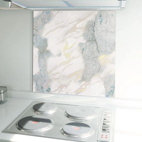 Panou Sticla Bucatarie, 100x100cm, Protectie aragaz, Antistropi, Termorezistent, Abstracte, Marble, Light Blue Gold