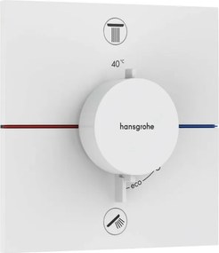 Baterie dus termostatata incastrata alb mat Hansgrohe ShowerSelect Comfort E 2 functii EN1717