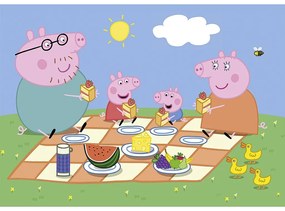 Purcelușa Peppa Picnic and School Puzzle Clementoni de 2x60 piese