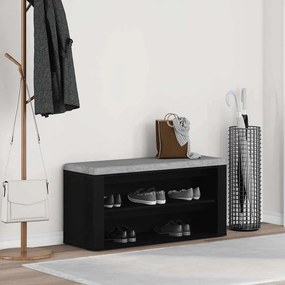vidaXL Bancă pentru pantofi, stejar negru, 100x35x45 cm, lemn stratificat