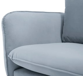 Coltar Vienna 6 locuri velvet picioare negre L275 cm