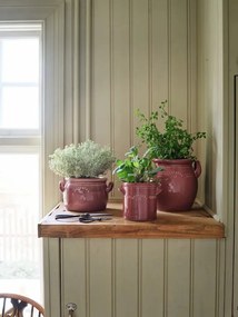 Ghiveci din ceramică glazurată manual 1L burgundy, „Brobacka”
