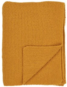 Pătură Santos, bumbac reciclat, ocru 130x170 cm