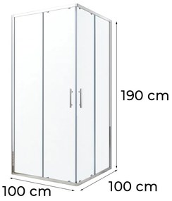 Cabină de duș pătrată Soul 100x100 cm fără cădiță