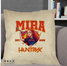 Perna Personalizata K-pop HUNTRX Mira Personaj Avoline, 40x40 cm, Crem, Husa Detasabila, Perna Inclusa, BEKZ®