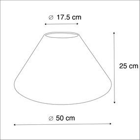 Abajur din țesătură bej, rotund, înclinat 50/17,5/25