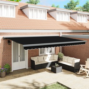 Marchiză Manuală Retractabilă Neagră 500x300 cm