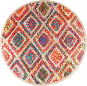 vidaXL Covor lavabil, multicolor, Ø 120 cm