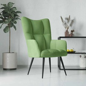 vidaXL Scaun de relaxare, verde deschis, catifea