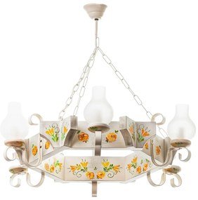 Candelabru fabricat manual din lemn pictat Queen 6L