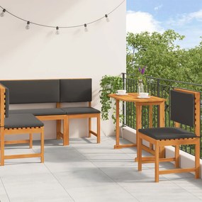 vidaXL Set mobilier de grădină cu perne, 4 piese, lemn masiv de acacia