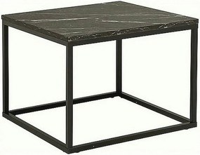 Masuta ROSSI B, negru cu efect de marmura/negru, PAL melaminat/metal,