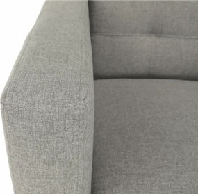Fotoliu complet tapiţat, material textil gri, AMEDIA