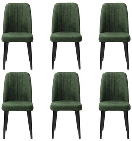 Set 6 Scaune Artemis Verde Picior Negru