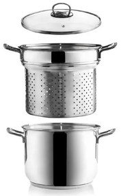 Oală de paste Orion Anett, 3 piese, din inox, 6 l