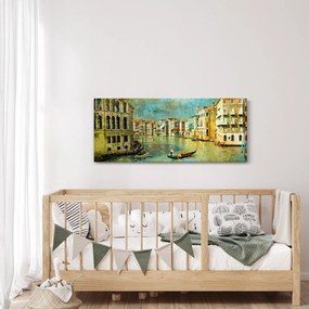 Tablou - Canalul de la Veneția și gondole (120x50 cm)