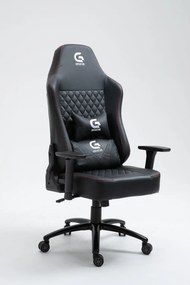 Scaun gaming, masaj în perna lombară, piele ecologica perforata, Genator V4, Negru