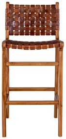 Scaun de bar maro lemn masiv de tec 101 cm Perugia – House Nordic