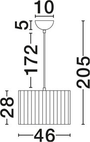 Lustra suspendata cu abajur din in alb Nos
