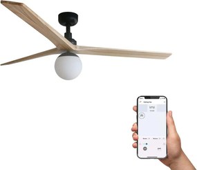 Lustra cu Ventilator Smart sisitem Tuya cu telecomanda KLIM L 150cm, negru/ pin