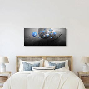 Tabloul cu bile abstracte albastre (120x50 cm)